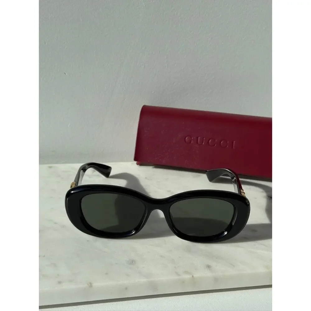 NEW Gucci GG1829SK Black Oval Marmont Sunglasses